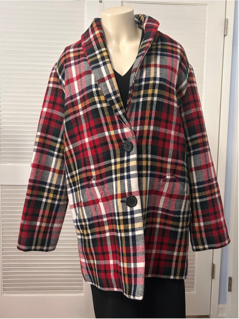 Derek Lam 10 Crosby Plaid Wool Blend Blazer Coat NWT Size 10 $595 - Picture 3 of 13